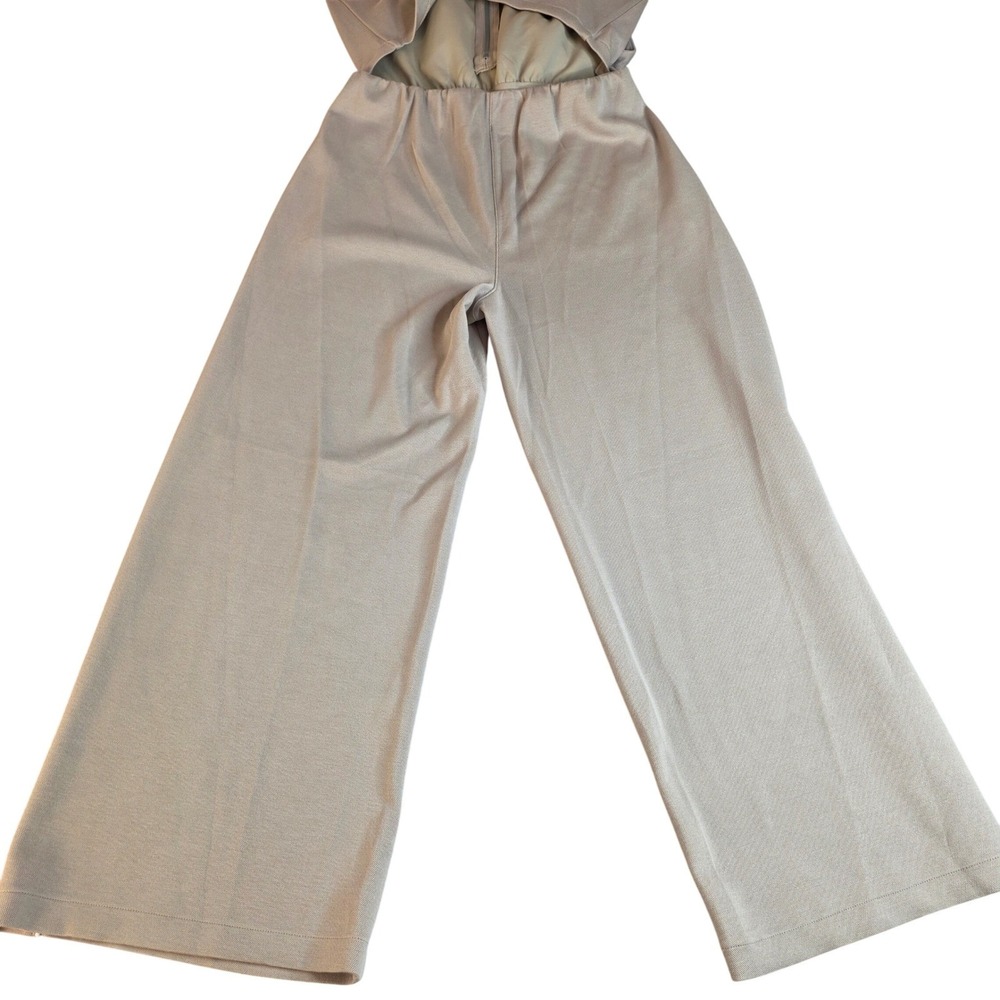 Spanx AirEssentials Women Petite Large Tan NWT Jumpsuit Travel Wide Leg Pants - Picture 8 of 16